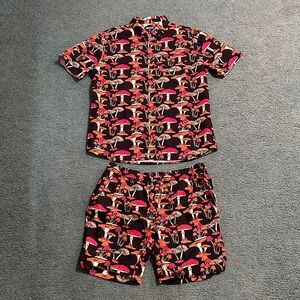 Mushrooms Short Sleeve Shirt and Shorts Set